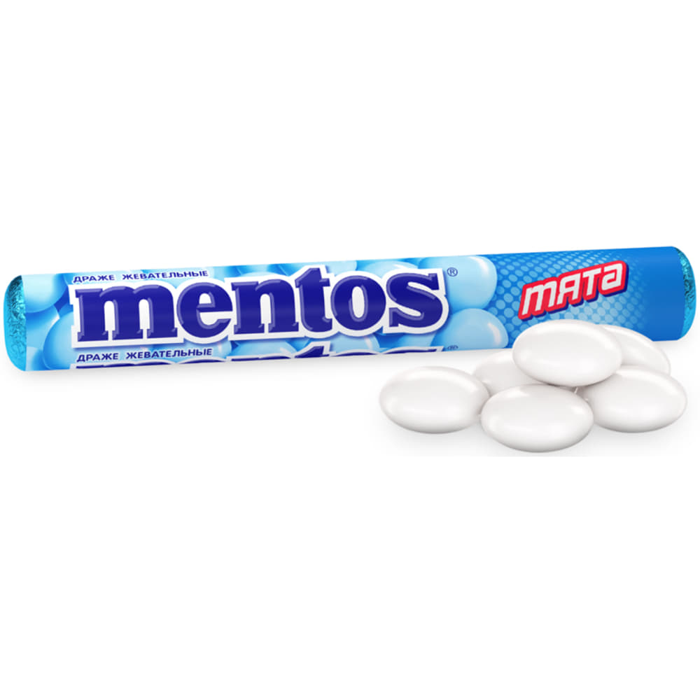 Драже жевательные Mentos Мята 37 г Драже жевательные Mentos Мята 37 г