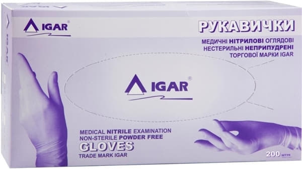 *Рукавички Igar нестерил.нітрил.б/пудри  р.5-6