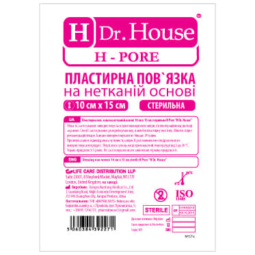 *Пов'язка пласт. Н.Pore Dr.House 10 см * 15 см стер. н/ткан.
