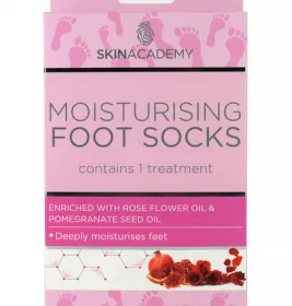 *Skin Academy носки д/ног увлажняющие Rose Flower Oil-Pomegranate Seed Oil