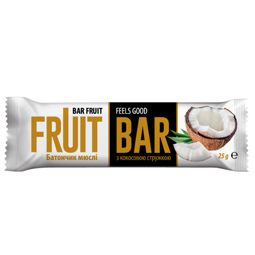 *Батончик-мюслі Fruit Bar з кокосовою стружкою 25г