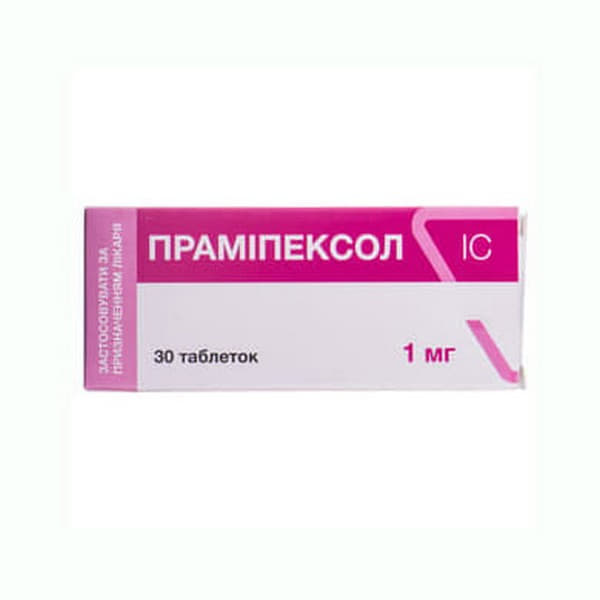 Прамипексол IC таблетки по 1 мг 30 шт. Прамипексол IC таблетки по 1 мг 30 шт.