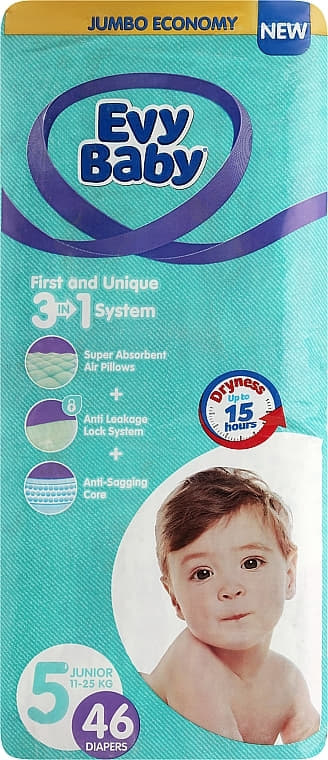 *EVY BABY подгузники Junior Jumbo 11-25кг 48шт *EVY BABY подгузники Junior Jumbo 11-25кг 48шт