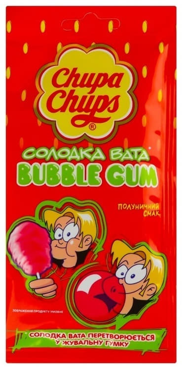 Жувальна гумка Chupa Сhups Fairy Floss Полуниця (солодка вата) 11г