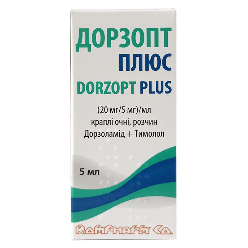 Дорзопт Плюс краплі очні по 5 мл у флаконі