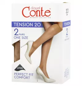 *CONTE гольфы жен. Tension 20den 2 пары р.23-25 Shade