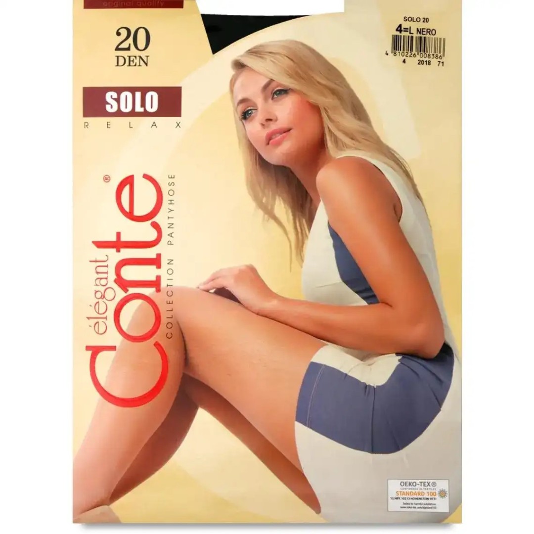 *CONTE колготы жен. Solo 20 den 4 Nero