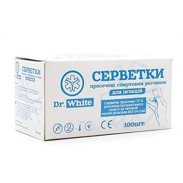 *Салфетки спиртовые Dr. White мед. 30 мм х 60 мм, 100 шт *Салфетки спиртовые Dr. White мед. 30 мм х 60 мм, 100 шт