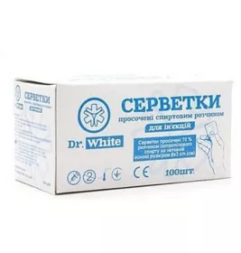 *Салфетки спиртовые Dr. White мед. 30 мм х 60 мм, 100 шт