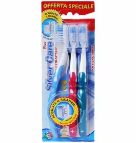 *Silver Care Plus Medium набор зубных щёток со сменными головками, 3 шт.