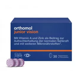 Orthomol Junior Vision жув. табл. (для зміцнення зору дитини) чорниця-персик №30