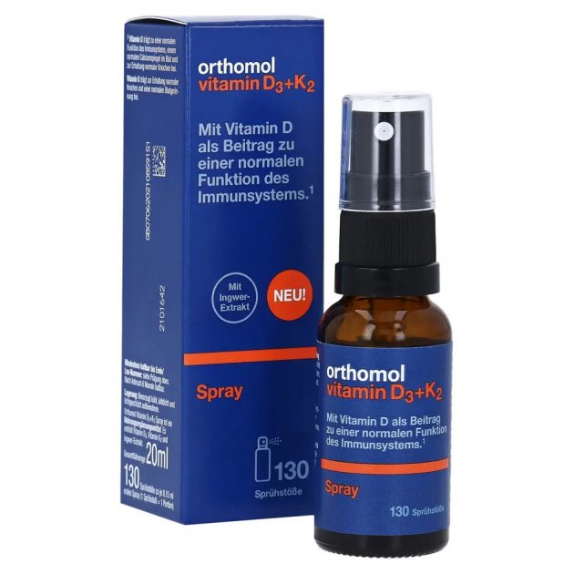 Витамины Ортомол Vitamin D3+K2 spray (спрей для иммунитета и костей) 20мл Витамины Ортомол Vitamin D3+K2 spray (спрей для иммунитета и костей) 20мл