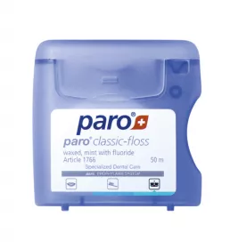 *Зубна нитка Paro Swiss classic-floss з м'ятою та фторидом 50м