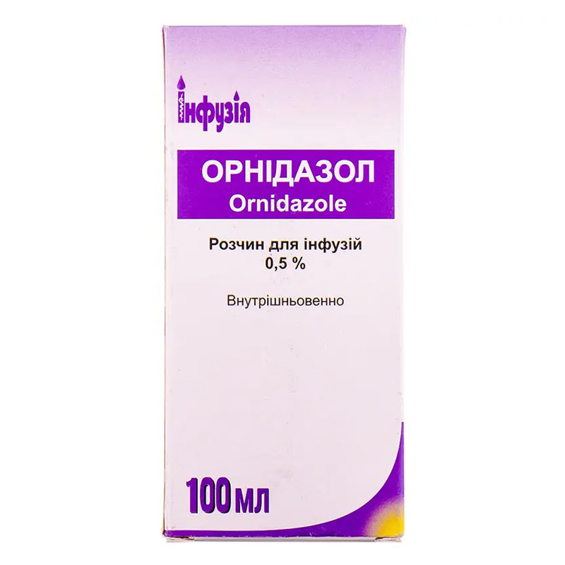 Орнидазол раствор для инфузий 0,5% по 100 мл в бутылке 1 шт. - Инфузия
