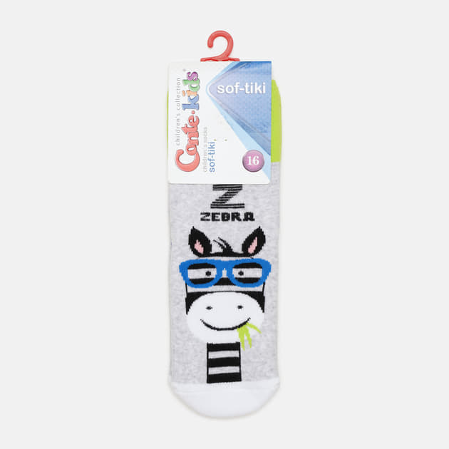 *CONTE шкарпетки дит. SOF-TIKI 6С-19СП р.16 світло-сірий, салатовий