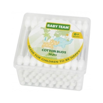 *Ватні палички BABY TEAM із запобіжником 56шт