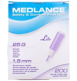 *Ланцети Медланс Плюс Легкий автомат.стер. G25 (фиолетовий) №200