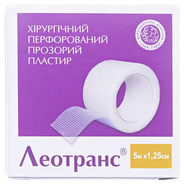 *Пластир Леотранс 1,25 см х 5 м инд.уп.