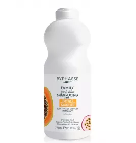 Шампунь Byphasse Family FRESH DELICE для всіх типів волосся папая, маракуя, манго 2в1 750 мл