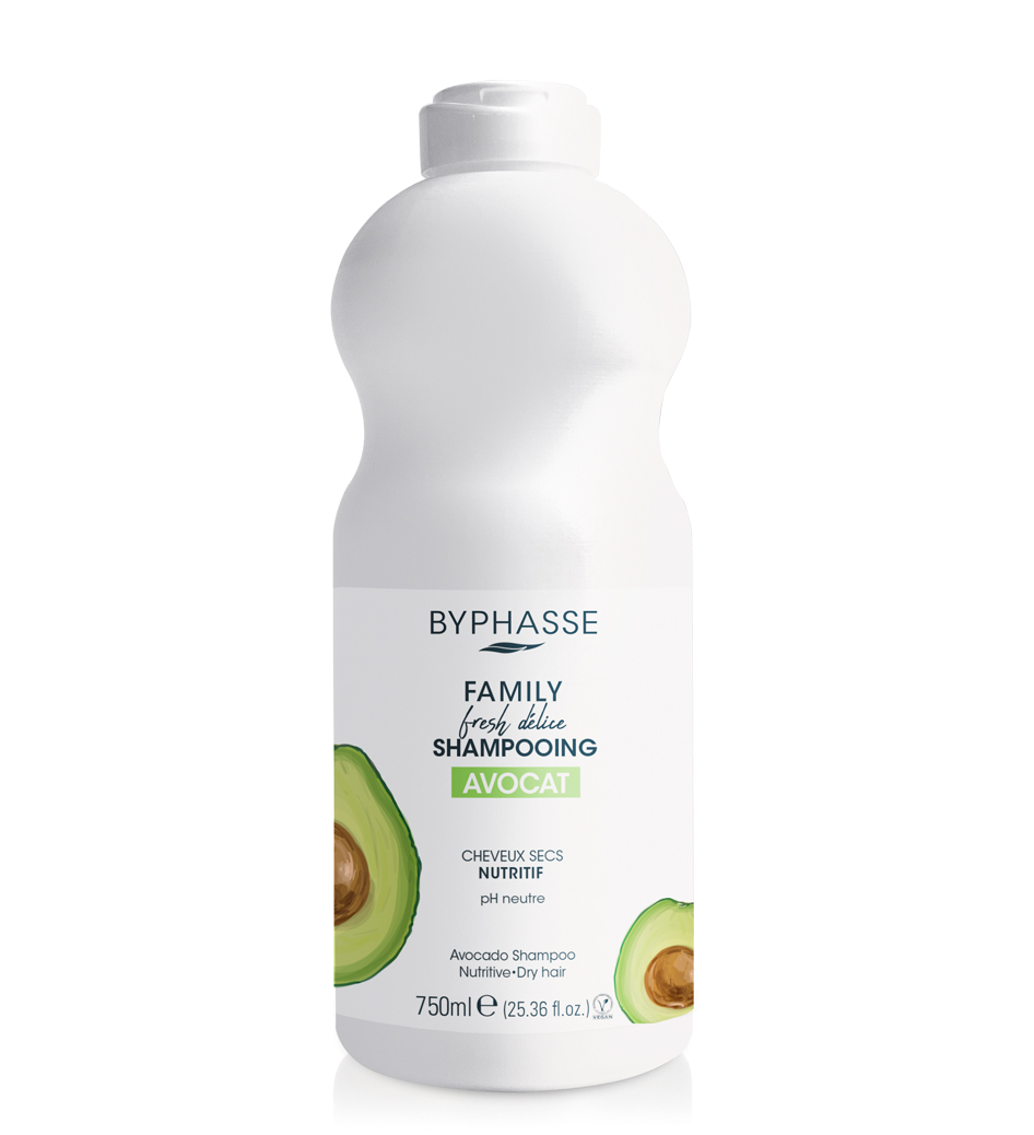 Шампунь Byphasse Family FRESH DELICE для сухого волосся з авокадо 750 мл