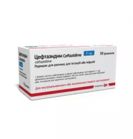 Цефтазидим порошок по 1000 мг у флаконі 10 шт.