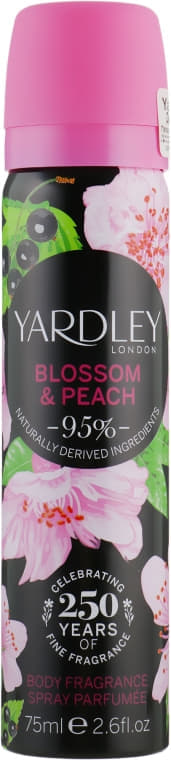 *Yardley дезодорант спрей Blossom & Peach 75мл