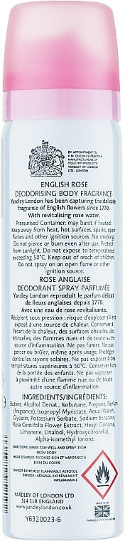 *Yardley дезодорант спрей Rose 75мл