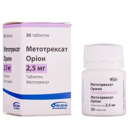 Метотрексат Оріон таблетки по 2.5 мг 30 шт. у флаконі