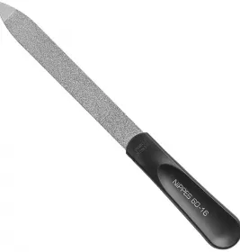 *Пилка сапфір д/нігтів гостра чорна нікелева 16см Nippes 60-16