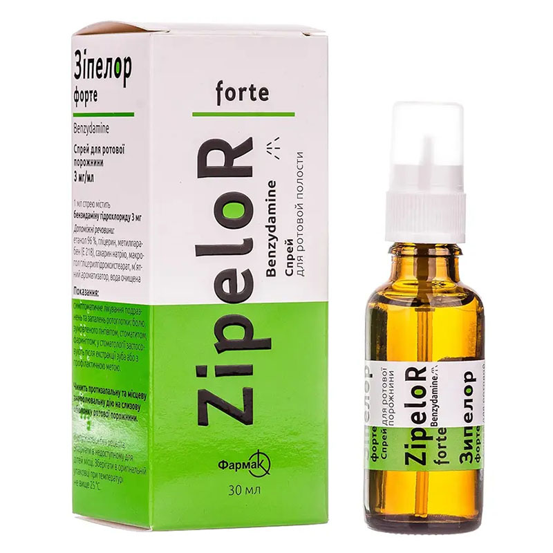 Зіпелор форте спрей 3 мг/мл по 30 мл у пластиковому флаконі