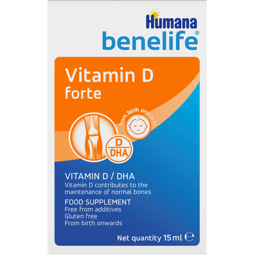 Humana benelife Бенелайф Вит D3 400 МО+ DHA капли для детей 15 мл Humana benelife Бенелайф Вит D3 400 МО+ DHA капли для детей 15 мл