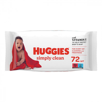 Серветки вологі Хаггіс Simply Clean №72