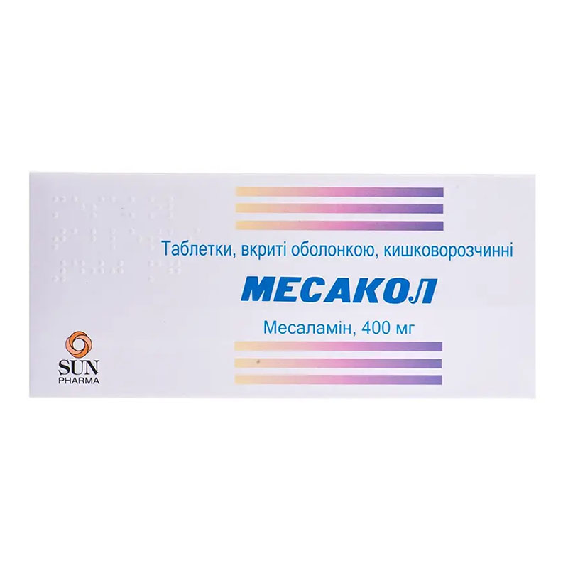 Месакол таблетки по 400 мг 50 шт. (10х5)