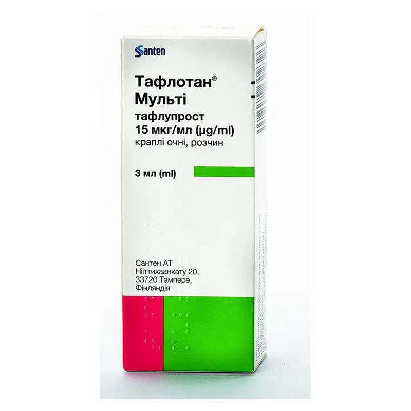 Тафлотан мульти капли глазные 15 мкг/мл по 3 мл во флаконе с дозатором Тафлотан мульти капли глазные 15 мкг/мл по 3 мл во флаконе с дозатором