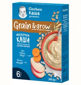 Каша молочна Gerber вівсян-пшенична яблуко, морква 240г
