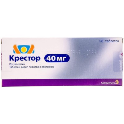 Крестор таблетки по 40 мг 28 шт. (14х2) Крестор таблетки по 40 мг 28 шт. (14х2)
