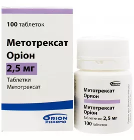 Метотрексат таблетки по 2.5 мг 100 шт.