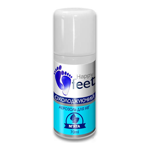 *Happy Feet Аерозоль д/ніг охолоджуючий М'ята 70мл