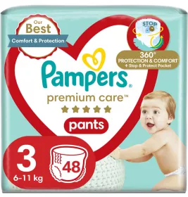 *PAMPERS PREMIUM Pants підгузки-трусики Midi 48шт