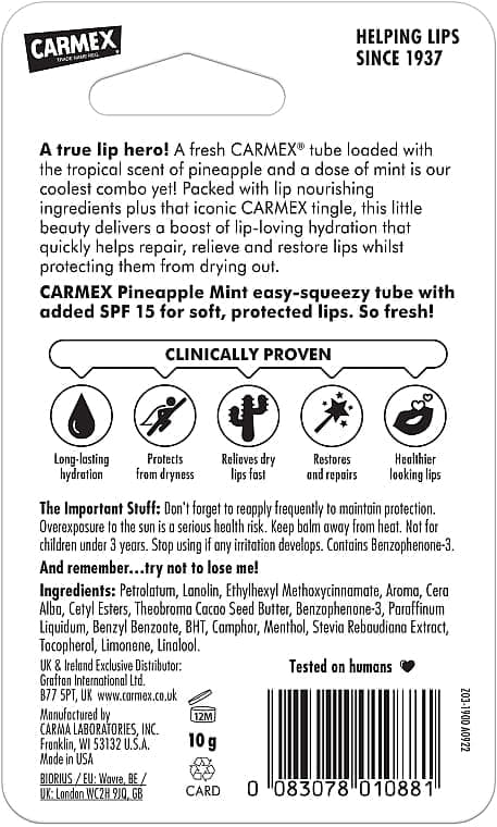 Бальзам Carmex д/губ Ананас та м'ята 10 г туба