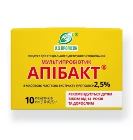 *Апібакт мультипробіотик прополіс 2,5% №1 10г