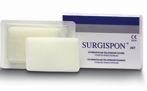 *Губка гемостатична хір. стер. Surgispon 80 х 50 x01мм №1