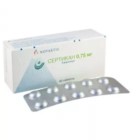 Сертикан таблетки по 0.75 мг 60 шт.