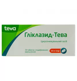 Гліклазид-Тева MR таблетки по 60 мг 30 шт. (10х3)