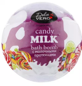 *Dolce Vero Бомба д/ванн Молочная конфета 75 г фиолетовая