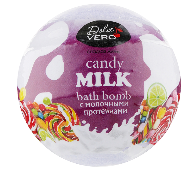 *Dolce Vero Бомба д/ванн Молочна цукерка 75 г фіолетова