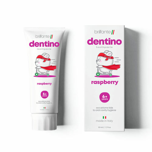 *Brillante Dentino Зубна паста-гель Дитяча Малина Джуніор (з 6 років) 50 мл