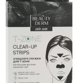 *BEAUTYDERM Очищающие полоски для Т-зоны с бамбуковым углем 3 комплекта