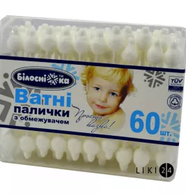 *Ватные палочки с ограничителем №60 Белоснежка