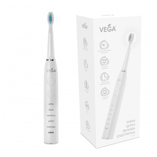*Vega VT-600 W Зубная щетка электрическая звуковая белая 5 режимов *Vega VT-600 W Зубная щетка электрическая звуковая белая 5 режимов